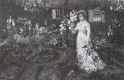 Atkinson Grimshaw The Rector-s Garden Queen of the Lilies Germany oil painting artist